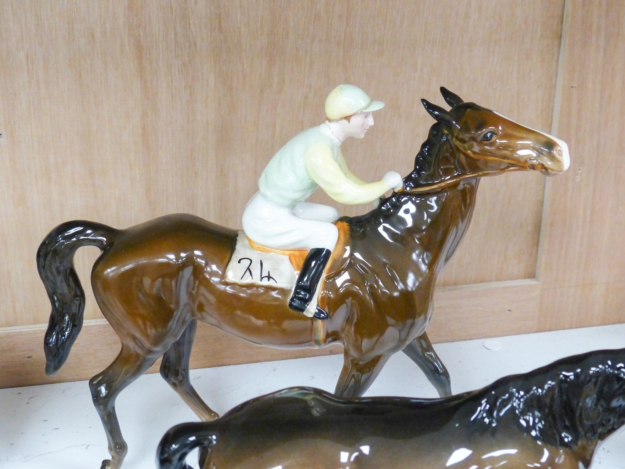 Five Beswick horses and two Beswick dogs, tallest 21.5 cm